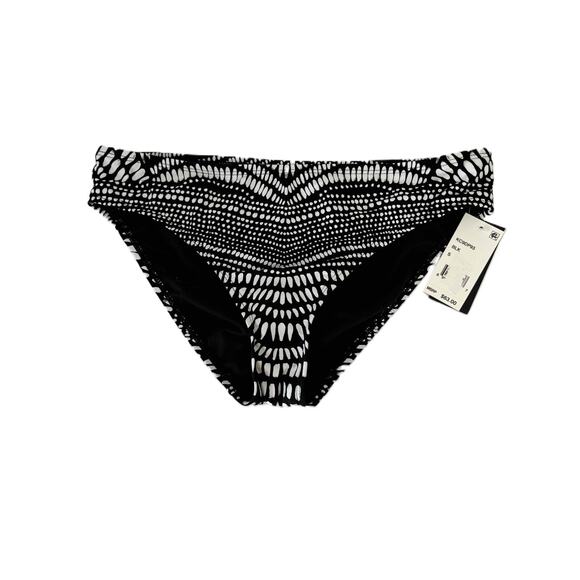 Kenneth Cole Bikini Bottom‎ Womens Black White Patterned Swimwear Size Small - Picture 1 of 5
